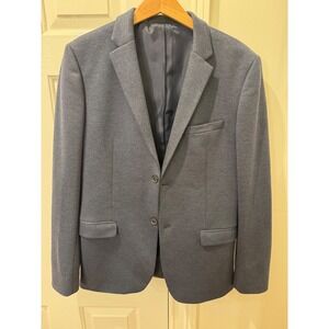 Topman Mens Charcoal Grey Textured Jersey Slim Fit Blazer Jacket US 40 RN 125149